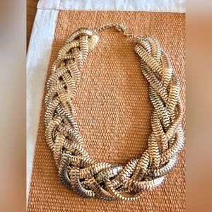 Gold Braided Statement Necklace